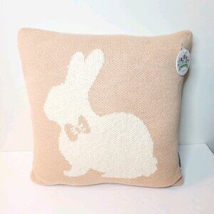 Bunny Boulevard Rabbit Pink Reversible Nursery Accent Decor Knit Throw Pillow